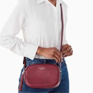 Kate Spade Kourtney Pebbled Leather Camera Bag In Blackberry
Preserve/Wine